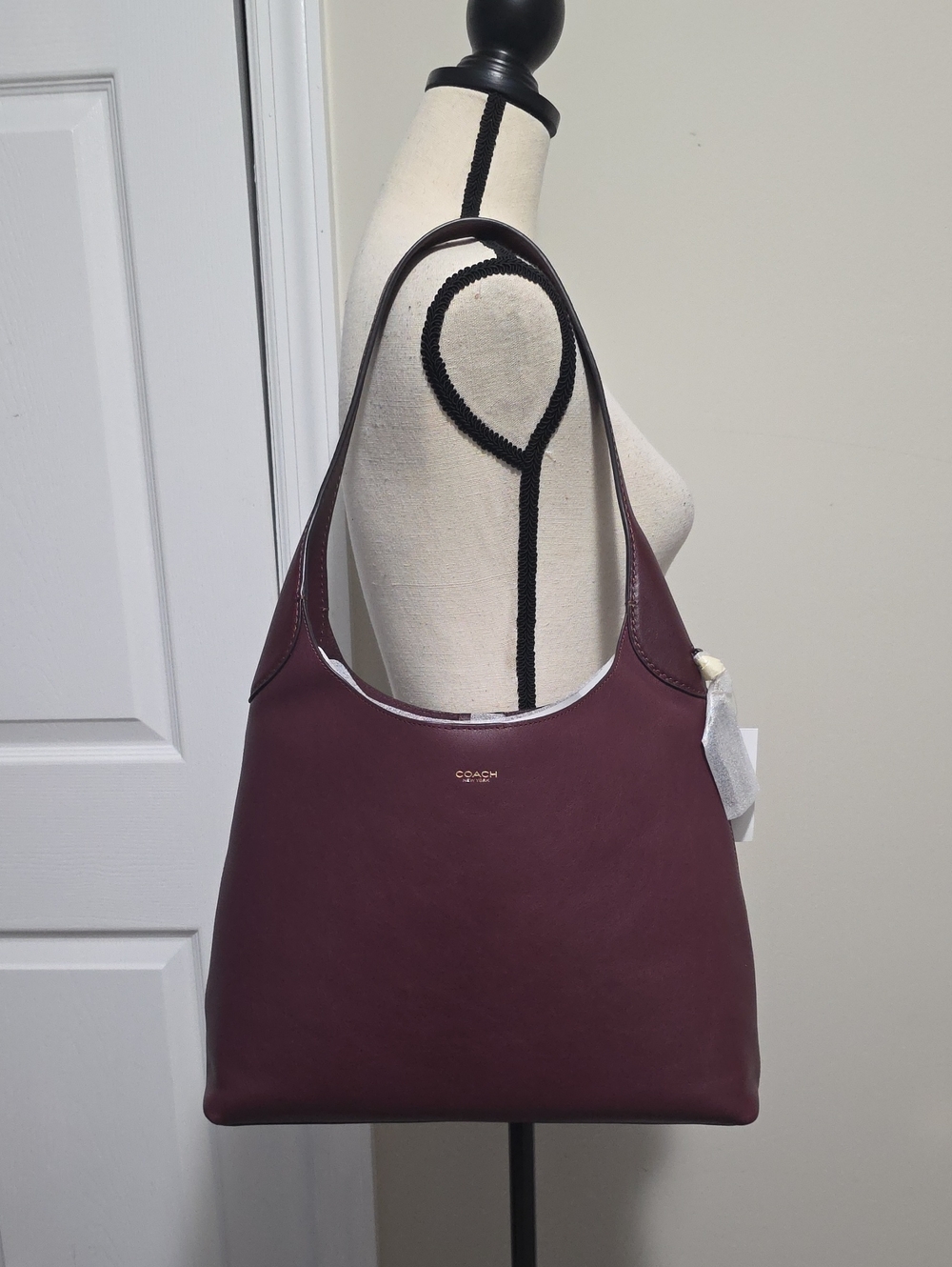 Coach Brooklyn Shoulder Bag 34 Brass Merlot Burgundy